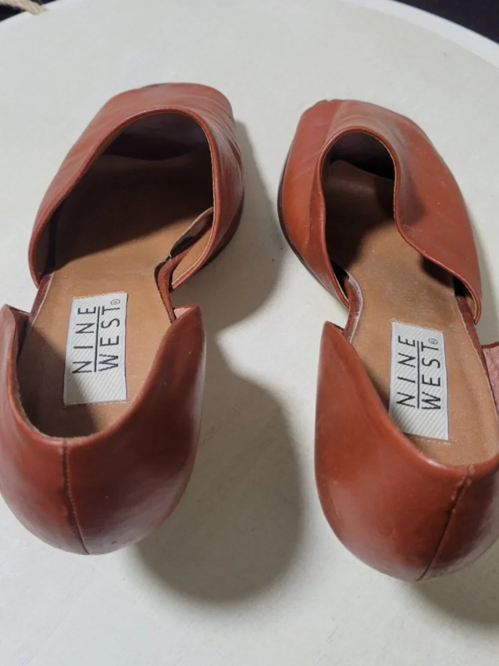 Nine West Brown Leather Cut-Out Pumps [Item #SP12]